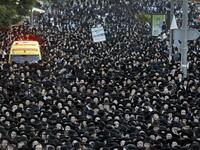 Ultra Orthodox Jews attend an election campaign rally of the Yahadut Hathora (United Torah Judaism) at the centre of Jerusalem on September 15 2019 two days ahead of the Israeli general elections. MENAHEM KAHANA / AFP