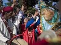 Often dressed in colourful outfits, Gnawa musicians play the guenbri, a type of lute with three strings, accompanied by steel castanets called krakebs. FADEL SENNA / AFP