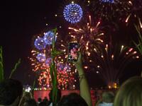 A woman takes pictures while celebrating with the traditional New Year's fireworks at Copacabana Beach in Rio de Janeiro, Brazil, on December 31, 2019. DANIEL RAMALHO / AFP
