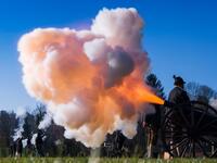Members of the "Boellerschuetzenverein Feldafing" Upper Bavarian firecracker club fire their rifles and cannons to welcome the new year on January 1, 2020 in Feldafing near Munich, southern Germany. Peter Kneffel / dpa / AFP