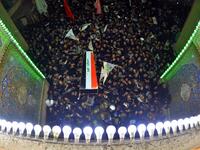Mourners carry the coffin of slain Iraqi paramilitary chief Abu Mahdi al-Muhandis, toward the Imam Ali Shrine, in the shrine city of Najaf in central Iraq during a funeral procession on January 4, 2020. Thousands of Iraqis chanted "Death to America" today as they mourned the deaths of al-Muhandis and Soleimani, who were killed in a US drone attack that sparked fears of a regional proxy war between Washington and Tehran. Haidar HAMDANI / AFP