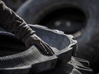 The small village has become renowned as the country's rubber recycling hub. Khaled DESOUKI / AFP