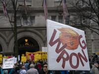 Demonstrations are taking place in several U.S. cities in response to increased tensions in the Middle East as a result of a U.S. airstrike that killed an Iranian general last week. Alex Edelman/Getty Images/AFP