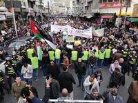 Jordanian security forces prevented the protesters from reaching the symbolic Al-Nakheel Square in Amman. (Twitter)