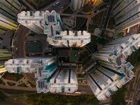 This aerial photograph taken on April 29, 2019 shows a housing estate in Hong Kong. DALE DE LA REY / AFP