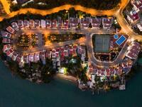 This aerial photograph taken on December 10, 2019 shows a housing estate in Hong Kong. DALE DE LA REY / AFP