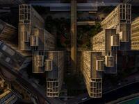 This aerial photograph taken on January 23, 2020 shows a housing estate in Hong Kong. DALE DE LA REY / AFP