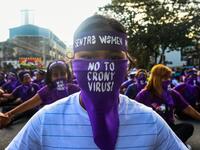 Filipino women hold a protest rally during the celebration of International Women's Day in Manila on March 8 2020. Maria TAN / AFP