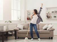 'Cleaning can be fun'  however it is something that’s necessary to do. Do all of your laundry, purge your home clean, and tidy up like there’s no tomorrow (Shutterstock)