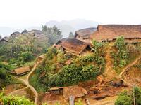 This photo taken on February 9, 2020 shows a general view of Karmawlawyi village in Myanmar's Sagaing region, near the border with India. The king of the Konyak tribe sleeps in Myanmar, but eats in India -- his house, village and people divided by a mountain border which serves as a vulnerable lifeline now severed by a coronavirus lockdown.  Ye Aung THU / AFP