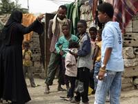 Members of Yemen's minority group known as "Muhamasheen" -- literally the "Marginalised" are pictured at a slum in the capital Sanaa on July 4, 2020. At a time when the Black Lives Matter movement is reshaping societies, black Yemenis have scant hope for an end to centuries of discrimination that has only worsened during the civil war. In Sanaa, members of the minority group known as "Muhamasheen" live in dismal conditions in densely populated slums. They count among the poorest of the poor in the Arab worl