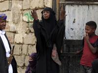 Members of Yemen's minority group known as "Muhamasheen" -- literally the "Marginalised" are pictured at a slum in the capital Sanaa on July 4, 2020. At a time when the Black Lives Matter movement is reshaping societies, black Yemenis have scant hope for an end to centuries of discrimination that has only worsened during the civil war. In Sanaa, members of the minority group known as "Muhamasheen" live in dismal conditions in densely populated slums. They count among the poorest of the poor in the Arab worl