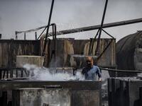 In the Kurdish-held northeast, a large storage facility in the Rmeilan oil field in Hasakeh province is of particular concern, with leaks from the Gir Zero storage facility have been suspected since at least 2014, and the latest just in March 2020. DELIL SOULEIMAN / AFP