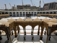 This picture taken on July 24, 2020 ahead of the annual Hajj pilgrimage season in Saudi Arabia's holy city of Mecca shows a view of the Kaaba, Islam's holiest shrine, at the centre of the Grand Mosque complex. AFP