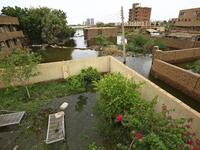 Officials say that across Sudan seasonal floods have killed 94 people, injured 46 and destroyed or damaged over 60,000 homes, with the river level rising to 17.43 metres (57 feet feet). ASHRAF SHAZLY / AFP