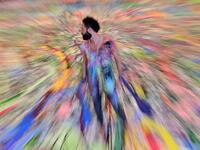 The gigantic artwork is part of his project 'Humanity Inspired' and with it he hopes to raise 30 million USD to fund health and education initiatives for children living in poverty worldwide. GIUSEPPE CACACE / AFP