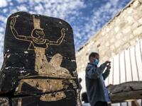 The discovery at the necropolis which lies 30kms south of the Egyptian capital, includes the funerary temple of Queen Naert, wife of King Teti, as well as burial shafts, coffins, and mummies dating back to nearly 3000 years ago during the New Kingdom. Khaled DESOUKI / AFP