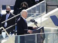  U.S. President Joe Biden delivers his inaugural address during the inauguration on the West Front of the U.S. Capitol on January 20, 2021 in Washington, DC. During today's inauguration ceremony Joe Biden becomes the 46th president of the United States. Kevin Dietsch-Pool/Getty Images/AFP