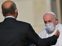 Iraqi President Barham Saleh welcomes Pope Francis