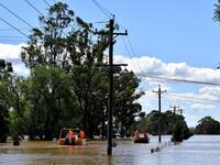 Australian floods in the Windsor suburb of northwestern Sydney