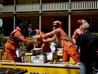 Australian floods in the Windsor suburb of northwestern Sydney