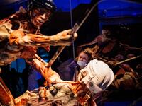 People visit the "Body Worlds", the anatomical art exhibition of plastinated human bodies
