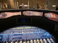 Visitors at Egypt's new National Museum of Egyptian Civilisation (NMEC)