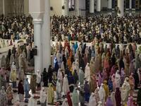 Muslims gather for prayers during the start of the holy month of Ramadan at the Al Akbar Mosque in Surabaya 