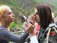 Albanian transgenders Lola (L) and Luana (R), put their makeup on, in the former Communist-era maximum security prison for political prisoners in Spac, prior to a photo shoot on May 17, 2021. For the first time, four transgender women decided to participate in an Exhibition "Being Transgender in Albania" to fight the stigma and increase awareness on trans issues.After years of isolation, she and others in the transgender community decided to confront taboos in the open for the first time. 