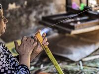papyrus craft still common in the village of Al-Qaramus