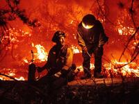 The #caldorfire made a hard push into the Lake Tahoe basin overnight. It also burned part of the Sierra ski resort shown here. More than 650 structures have burned and thousands more continue to be threatened.