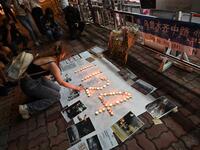 Students protest in Hong Kong 