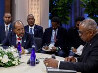 Somalia's Sheikh Mahmood with 