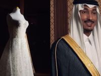 فستان زفاف العروس في حفل بدر محمد عبده يخطف الأنظار