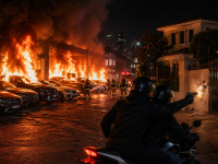 مُتعمد.. إحراق 15 سيارة وإطلاق نار على منزل