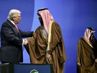 Trump and MBS shaking hands