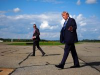 Trump getting off Air Force One