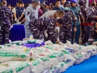 Indonesian police drug seizure