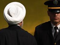 Iranian President Hassan Rouhani departs after addressing the General Debate of the 73rd session of the General Assembly at the United Nations in New York September 25, 2018. 
TIMOTHY A. CLARY / AFP