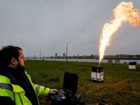 An employee tests several types of fireworks for the New Year in Amsterdam, the Netherlands, on December 30, 2018. The sale of fireworks for the New Year's Eve celebrations started on 28 December, 2018 in the Netherlands.
Robin van Lonkhuijsen / ANP / AFP