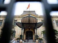 Workers perform repair works at the government guest house in preparation for the upcoming second summit between US President Donald Trump and North Korean leader Kim Jong Un in Hanoi on February 19, 2018. 
Nhac NGUYEN / AFP