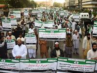 Protesters march during an anti-US and Israel rally in Karachi, following US President Donald Trump's decision to officially recognize Jerusalem as the Israeli capital. Nuclear-armed Pakistan said it was "unequivocally opposed" to US President Donald Trump's expected move to recognise Jerusalem as Israel's capital.
(RIZWAN TABASSUM / AFP)