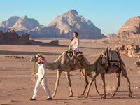 The girl rides the camel, Wadi Rum, Jordan (Twitter)