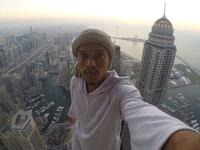 Abudi is a championship-winning parkour professional who, having earned a degree in electrical and electronic engineering, left to focus on his passion full time. Here he is pictured at the top of the World Trade Centre in Dubai (dailymail.co.uk)