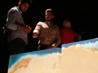 Architect and designer Tarek Hreish discusses his project which utilizes raw materials for craftsmanship, blending traditional and modern elements. (Al Bawaba/Salim Essaid) 