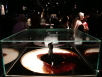 Electro-magnetic forces are used to create invisible energy, making the inanimate animate in this installation by multidisciplinary designer Hashem Joucka. (Al Bawaba/Salim Essaid) 