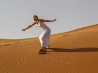 Sandboarding 
Sandboarding is particular to the regions around Dubai because of the height of sand dunes (Twitter)