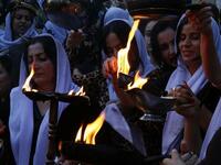 Yazidis in northern Iraq celebrating the Festival of Assembly (Twitter)