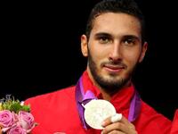 One of Egypt's Silvers is Alaaeldin Abouelkassem in fencing, London 2012