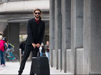 suit and travel on case